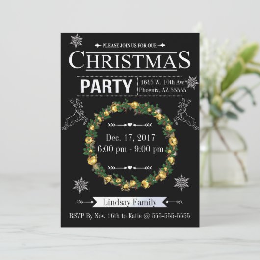 ジングルアンドミングルクリスマスパーティの招待状 招待状 (スタンド正面)