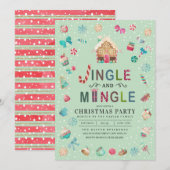 ジングルアンドミンゲルクリスマスジンジャーブレッドパーティー 招待状 (正面/裏面)