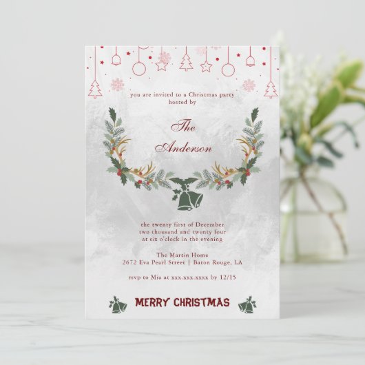 ジングルエレガントベルフローラホリデークリスマスパーティー シーズンカード (スタンド正面)