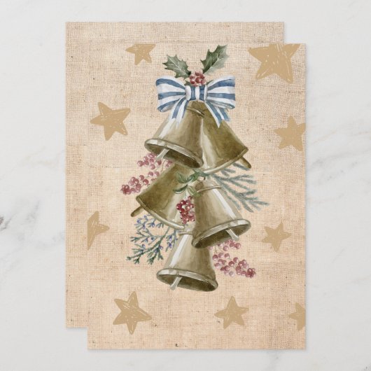 ジングルベルが鳴るクリスマスグリーティングのカスタムスウェグ シーズンカード (正面/裏面)