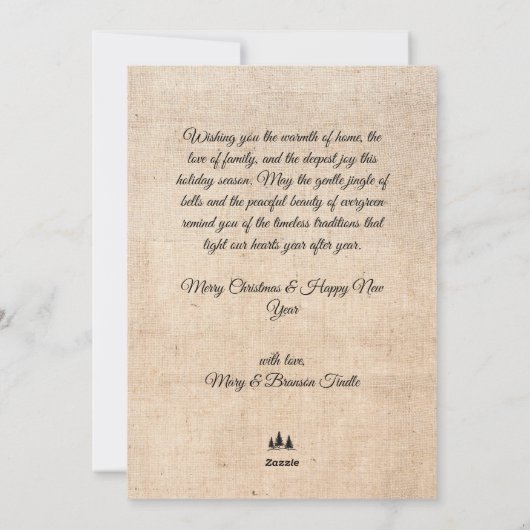 ジングルベルが鳴るクリスマスグリーティングのカスタムスウェグ シーズンカード (裏面)