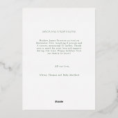 ジングルベルちっちゃな足跡 フォトベイビーお披露目 箔シーズンカード (裏面)