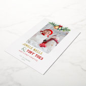 ジングルベルちっちゃな足跡 フォトベイビーお披露目 箔シーズンカード (回転した状態)