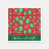 ジングルベルのクリスマスのオーナメントのデザインパターン スタンダードカクテルナプキン (正面)