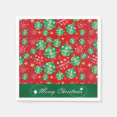 ジングルベルのクリスマスのオーナメントのデザインパターン スタンダードカクテルナプキン (正面)