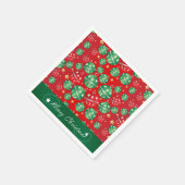 ジングルベルのクリスマスのオーナメントのデザインパターン スタンダードカクテルナプキン (角)