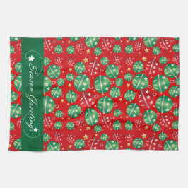 ジングルベルのクリスマスのオーナメントパターン キッチンタオル