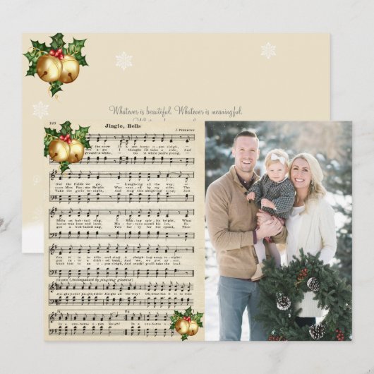 ジングルベルクリスマスソングの写真 シーズンカード (正面/裏面)