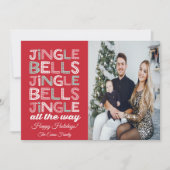 ジングルベルクリスマス写真グリーティングカード 招待状 (正面)