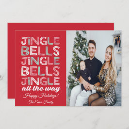 ジングルベルクリスマス写真グリーティングカード 招待状