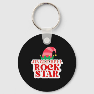 ジングルベルロックスターブラッククリスマストドラーTシャツ キーホルダー
