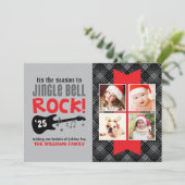 ジングルベルロックレッドギターミュージックフォトコラージュ シーズンカード (スタンド正面)