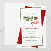 ジングルベル・ロックのクリスマスパーティー招待状 招待状 (正面/裏面)