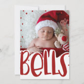 ジングルベル 赤タイプ ホリデー クリスマス フォト 招待状 (裏面)