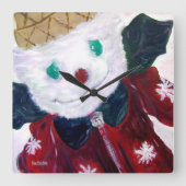 ジングル熊 スクエア壁時計 (正面)