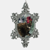 ジングル猫のコレクション スノーフレークピューターオーナメント (左)