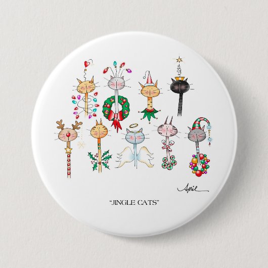 ジングル猫ボタン 缶バッジ (正面)