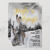 ジングル&ミングルウォーターカラーウッドランドパーティー招待状 招待状 (正面/裏面)