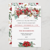 ジングル&ミングルウォーター色フローラクリスマスパーティー 招待状 (正面/裏面)