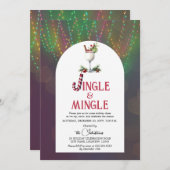 ジングル&ミングルカクテルクリスマスパーティー 招待状 (正面/裏面)
