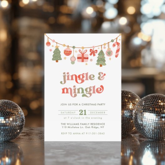 ジングル&ミングルクリスマスパーティの招待状 招待状