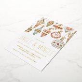 ジングル&ミングルクリスマスパーティの招待状 箔招待状 (回転した状態)