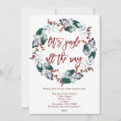 ジングル&ミングルフローラリースホリデーパーティー 招待状 (正面)