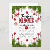 ジングル&ミングルホリデーパーティー招待状 招待状 (正面/裏面)