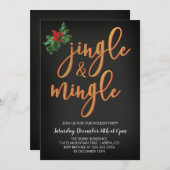 ジングル&ミングルホリデーパーティー招待状 招待状 (正面/裏面)