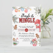 ジングル&ミングルホリデーパーティー招待状 招待状 (スタンド正面)