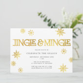 ジングル＆ミンゲル ホワイトゴールド スノーフレーク ホリデーパーティー 招待状 (スタンド正面)