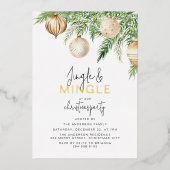 ジングル&ミンゴルのクリスマスパーティー招待状 箔シーズンカード (正面)