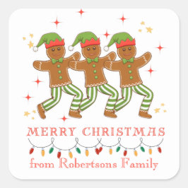 ジンゲパーソナライズされたブレッドマンライン踊り スクエアシール