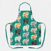 ジンコザチョウ(緑)オールオーバープリントエプロン エプロン (正面)