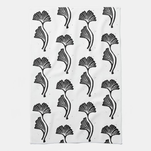 ジンコリーフリノプリントキッチンタオル キッチンタオル (縦)