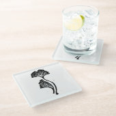 ジンコリーフリノプリント ガラスコースター (アングル)