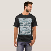 ジンコ・ビロバ、シームレスな青のパターン。 Tシャツ (正面フル)