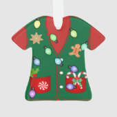 ジンジャパンクッキーキャンディの醜いクリスマスセーター オーナメント (裏面)