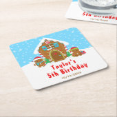 ジンジャブ飾レッドの誕生日パーティー スクエアペーパーコースター (アングル)