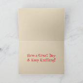 ジンジャーおもしろいキャット編み物ニットウール誕生日カード カード (内部)