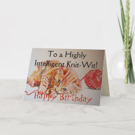 ジンジャーおもしろいキャット編み物ニットウール誕生日カード カード