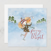 ジンジャーお洒落ヘアアイスキーターホリデーフラットカード シーズンカード (正面/裏面)