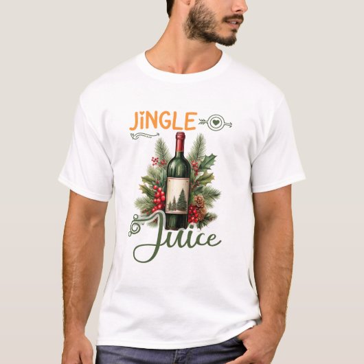 ジンジャーのジュース クリスマス おもしろ ホリデー ワイン愛好家 Tシャツ (正面)