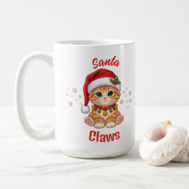 ジンジャーの猫がサンタの帽子をかぶっておもしろいクリスマスパロディ コーヒーマグカップ