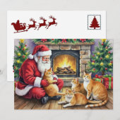 ジンジャーの猫のクリスマスカード シーズンカード (正面/裏面)