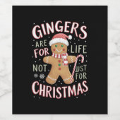 ジンジャーはクリスマスだけのものじゃない、一生ものだよ - 面白い ワインラベル (シングルラベル)