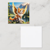 ジンジャーは翼のある美しいエンジェル猫だ。彼女は スクエア名刺 (正面/裏面)