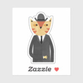 ジンジャーオレンジキャットのボウリングをする人、 クリケットの投手帽子 シール (シート)