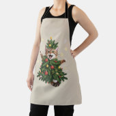 ジンジャーオレンジキャットクリスマスツリーかわいいクリスマス エプロン (インサイチュ)