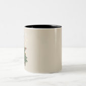 ジンジャーオレンジキャットクリスマスツリーかわいいクリスマス ツートーンマグカップ (中央)